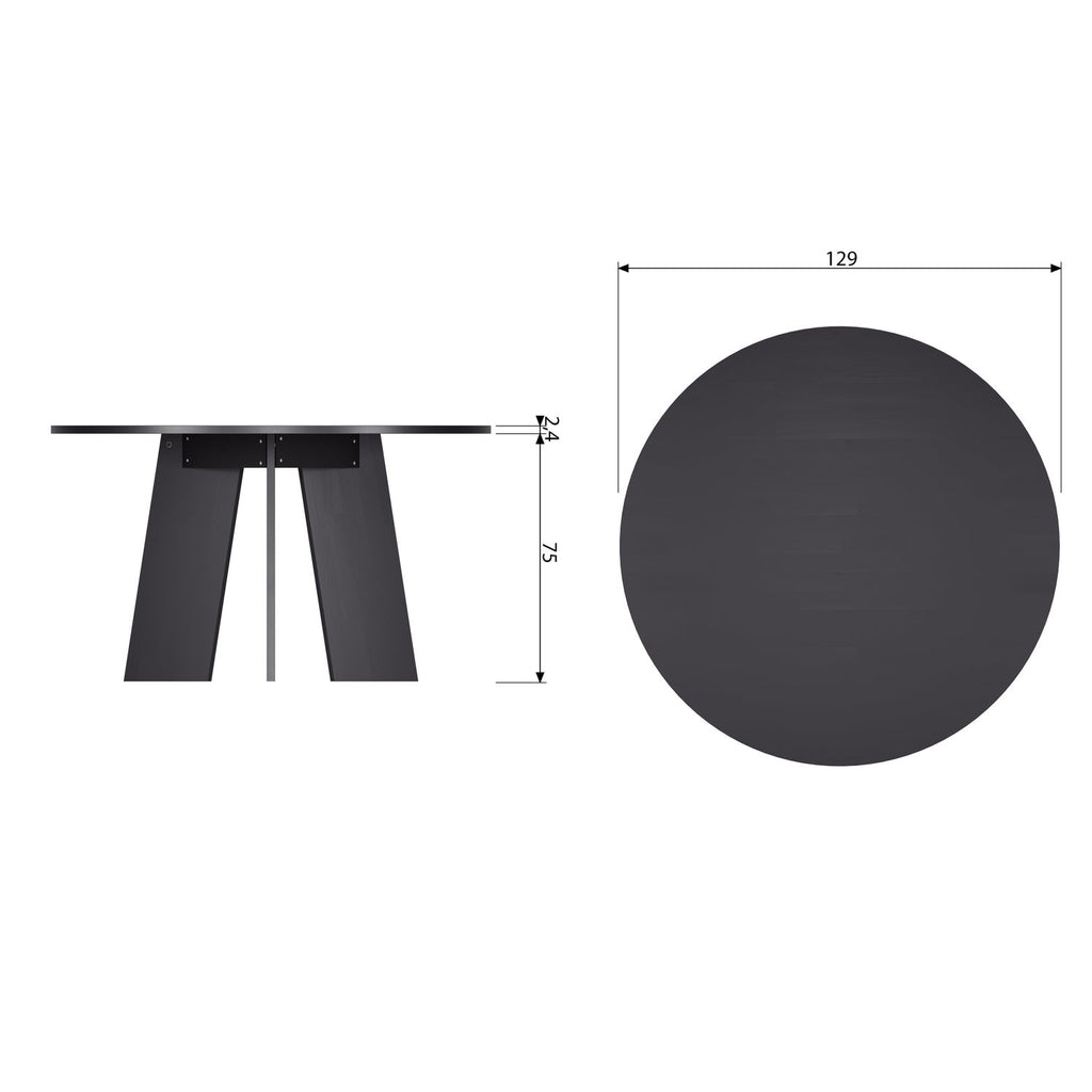 FRIES DINING TABLE OAK BLACKNIGHT O129CM [fsc]