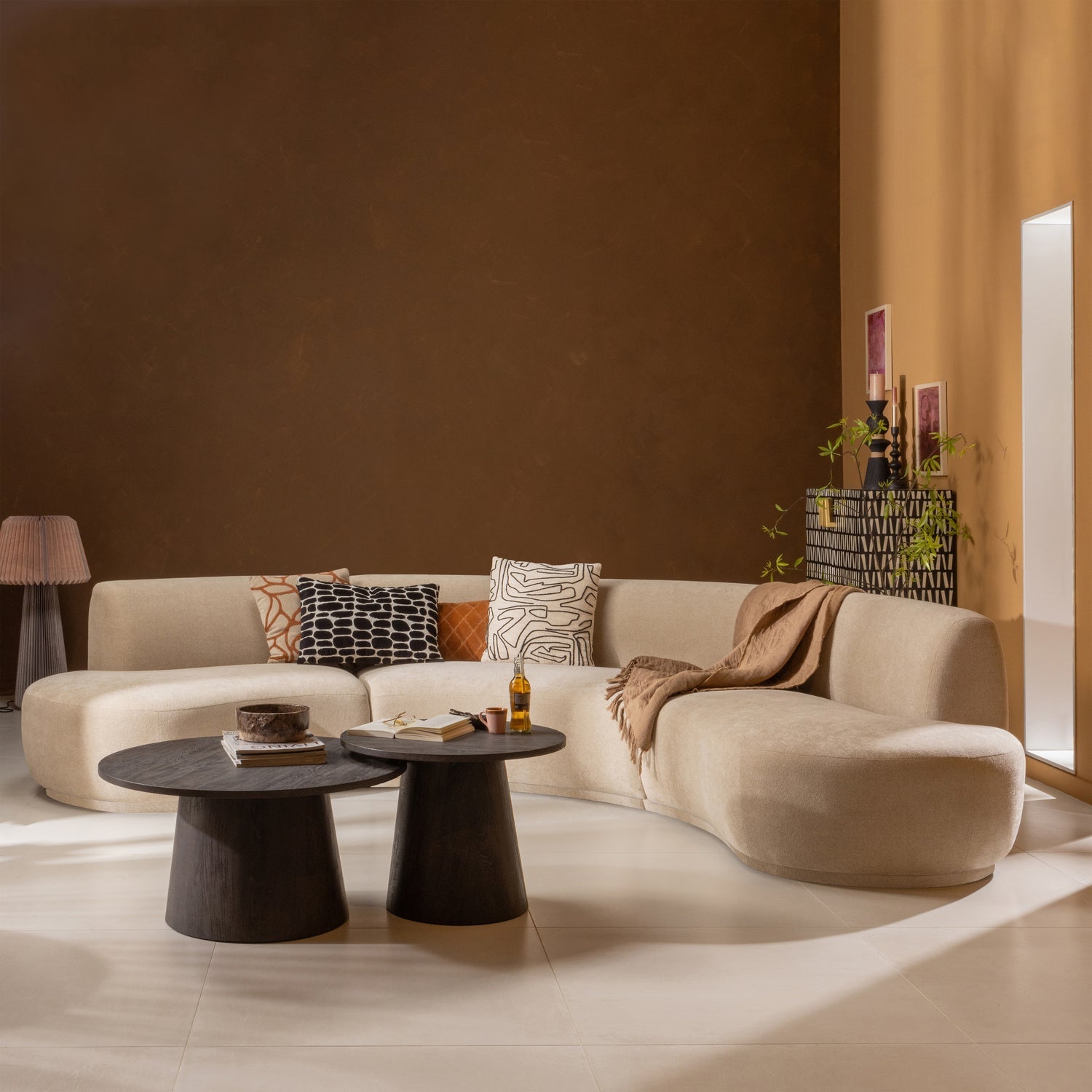 MAAN COFFEE TABLE MDF DARK BROWN 45xO60CM