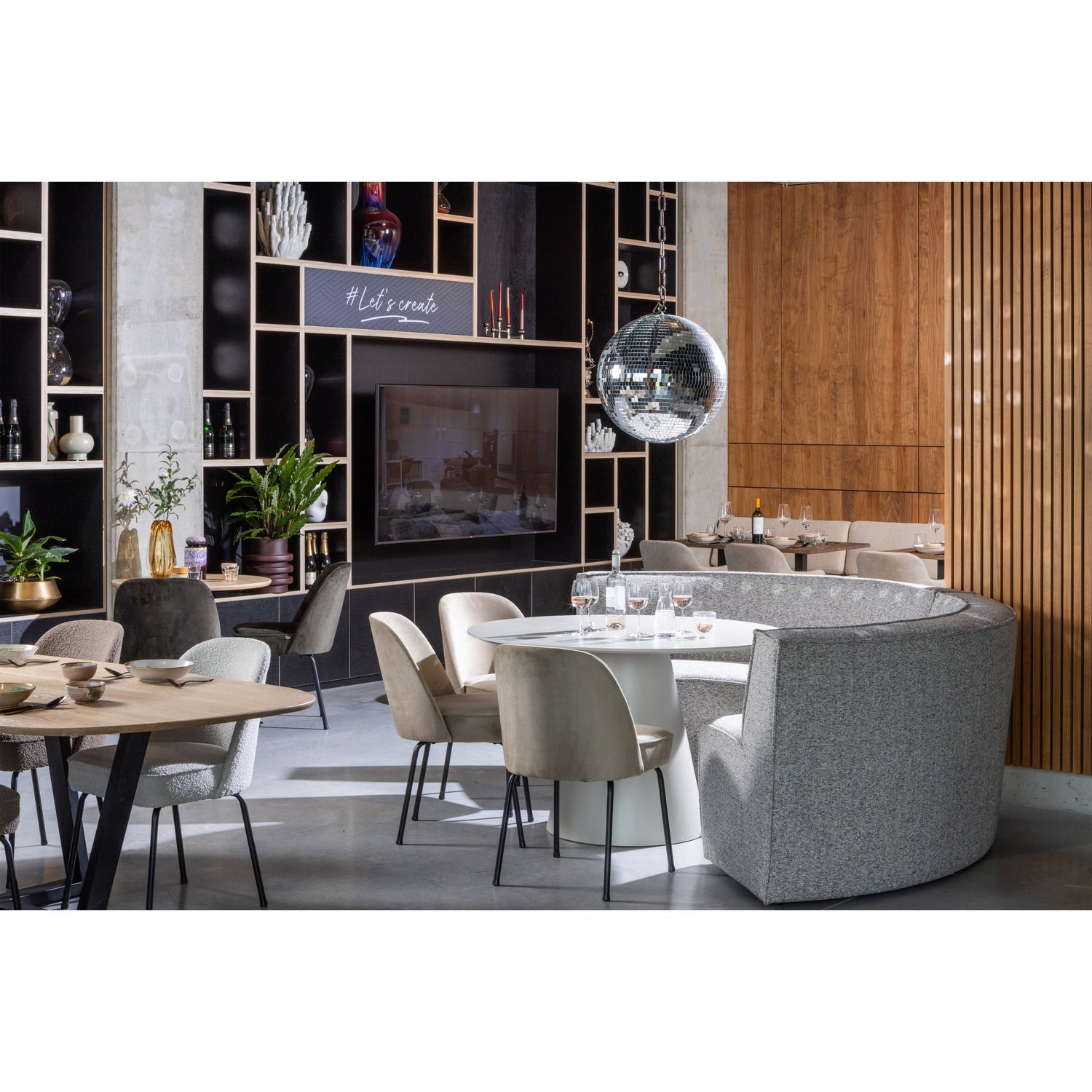 JORRE DINING TABLE MDF ANTIQUE BEIGE O120CM