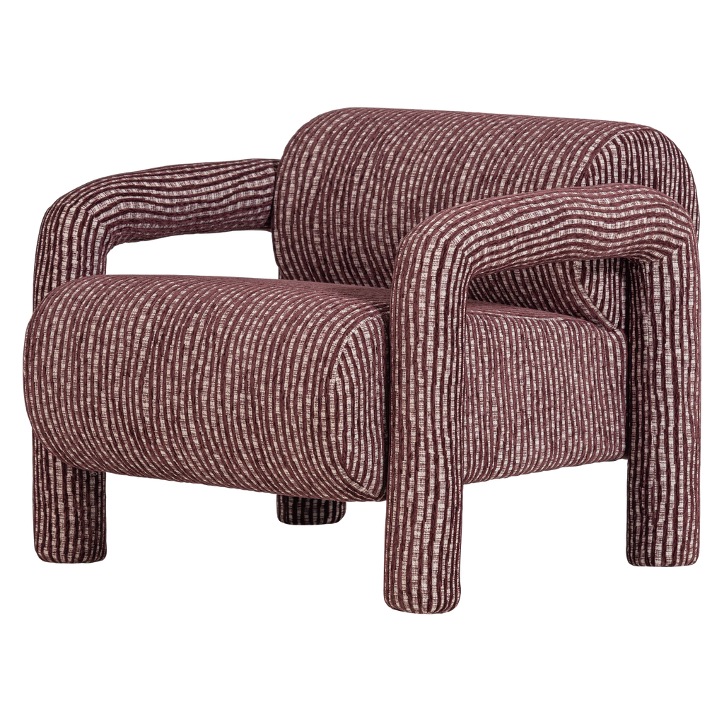 LENNY ARMCHAIR WITH DESSIN BURGUNDY RED