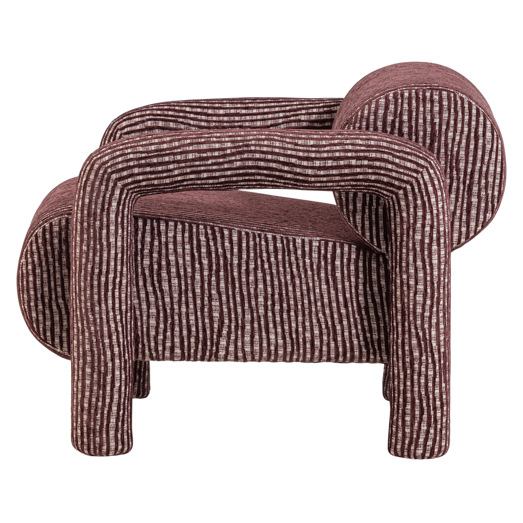 LENNY ARMCHAIR WITH DESSIN BURGUNDY RED