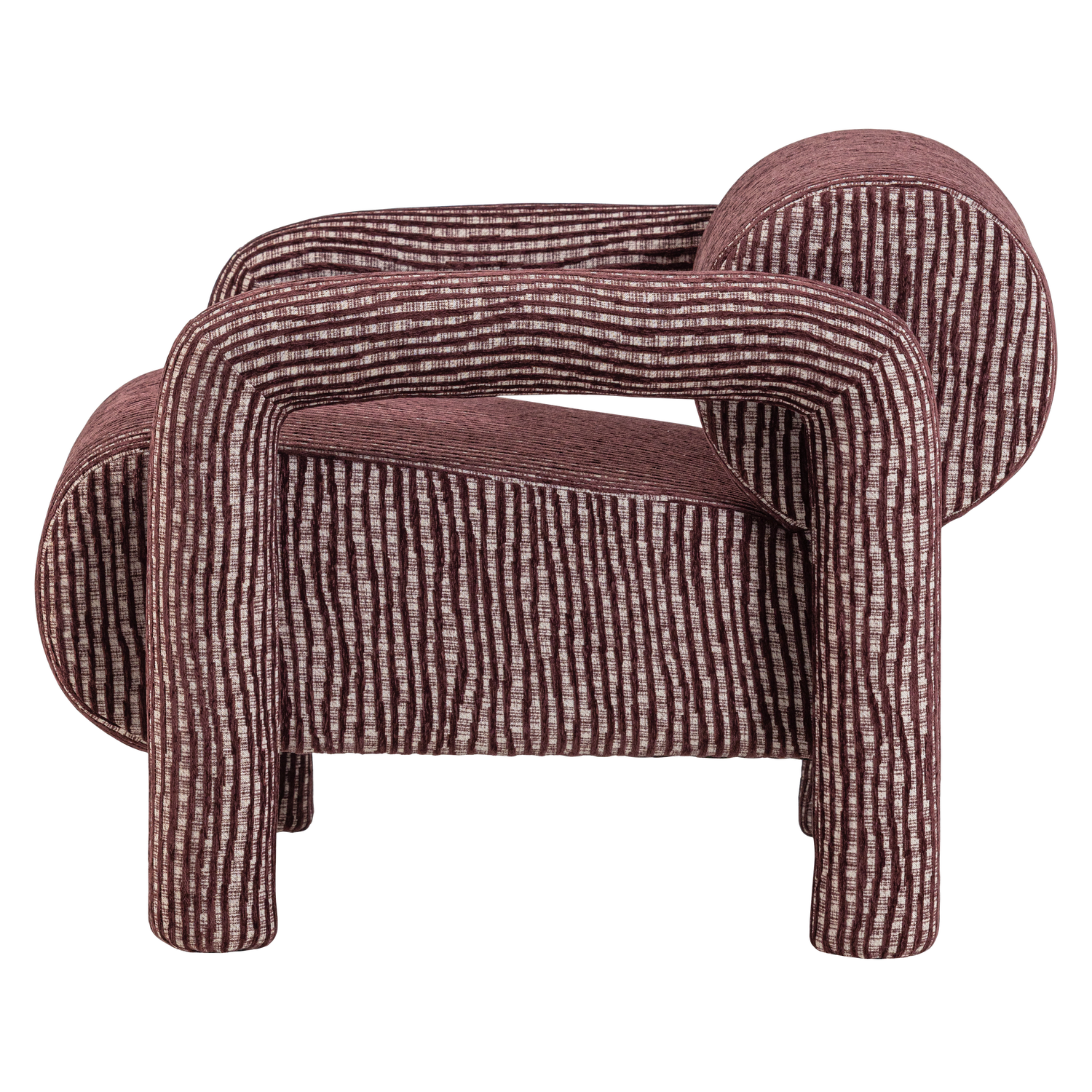 LENNY ARMCHAIR WITH DESSIN BURGUNDY RED