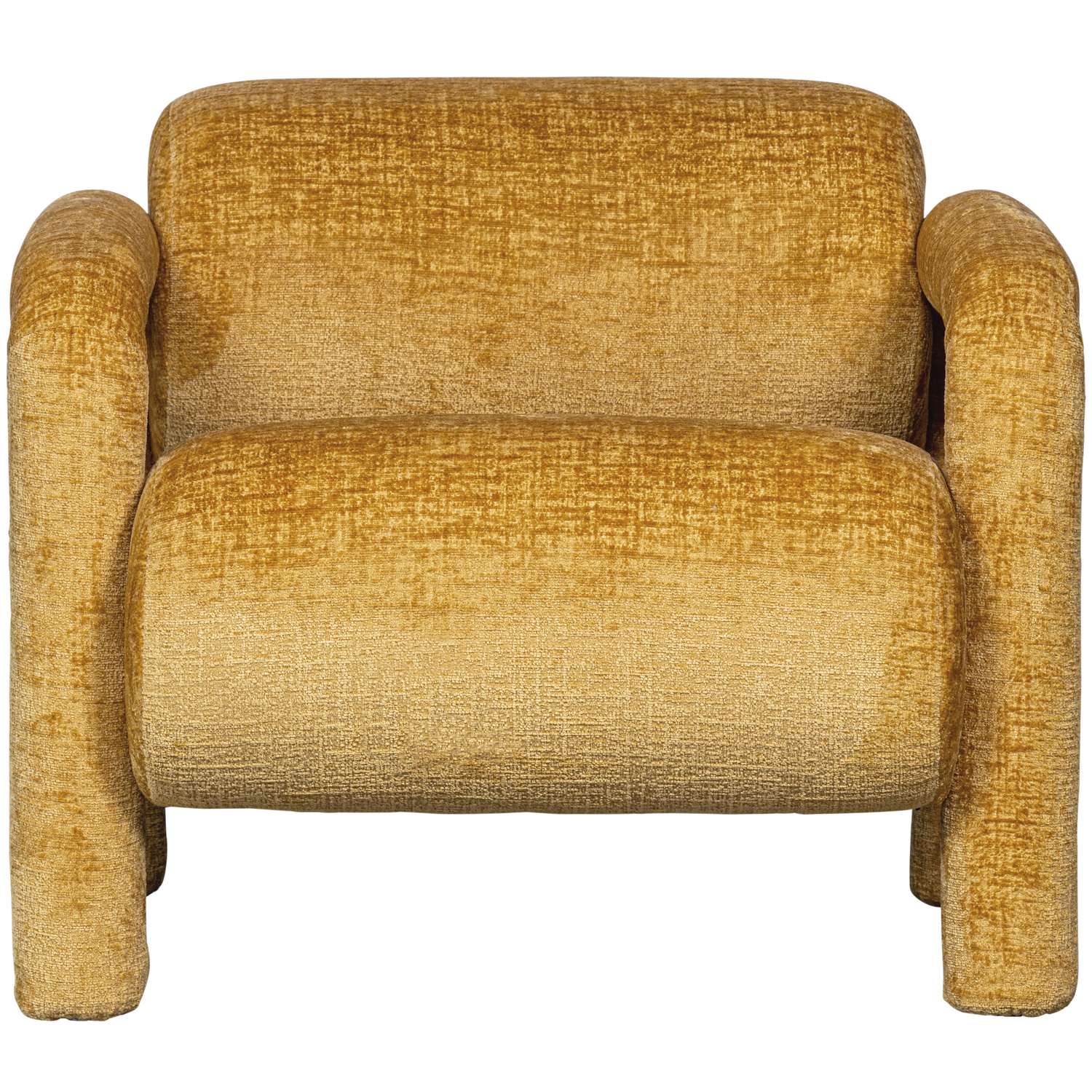 LENNY ARMCHAIR IN ROUGH TEXTURE GOLD/YELLOW