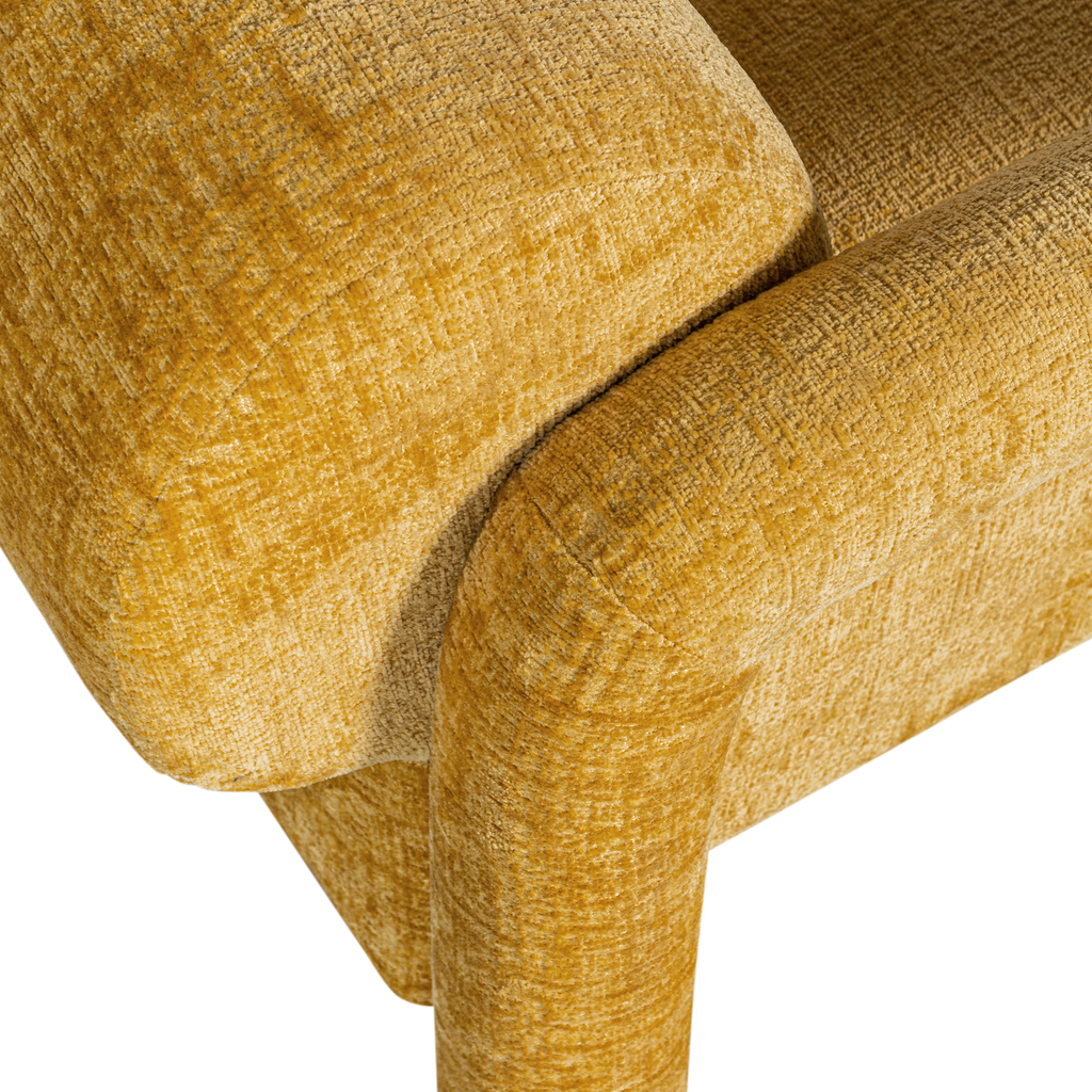 LENNY ARMCHAIR IN ROUGH TEXTURE GOLD/YELLOW