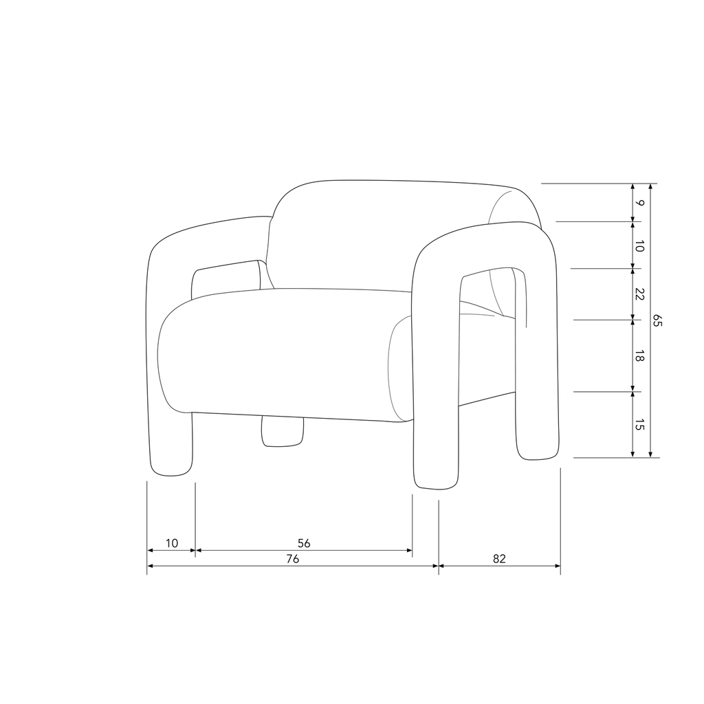 LENNY ARMCHAIR IN ROUGH TEXTURE GOLD/YELLOW
