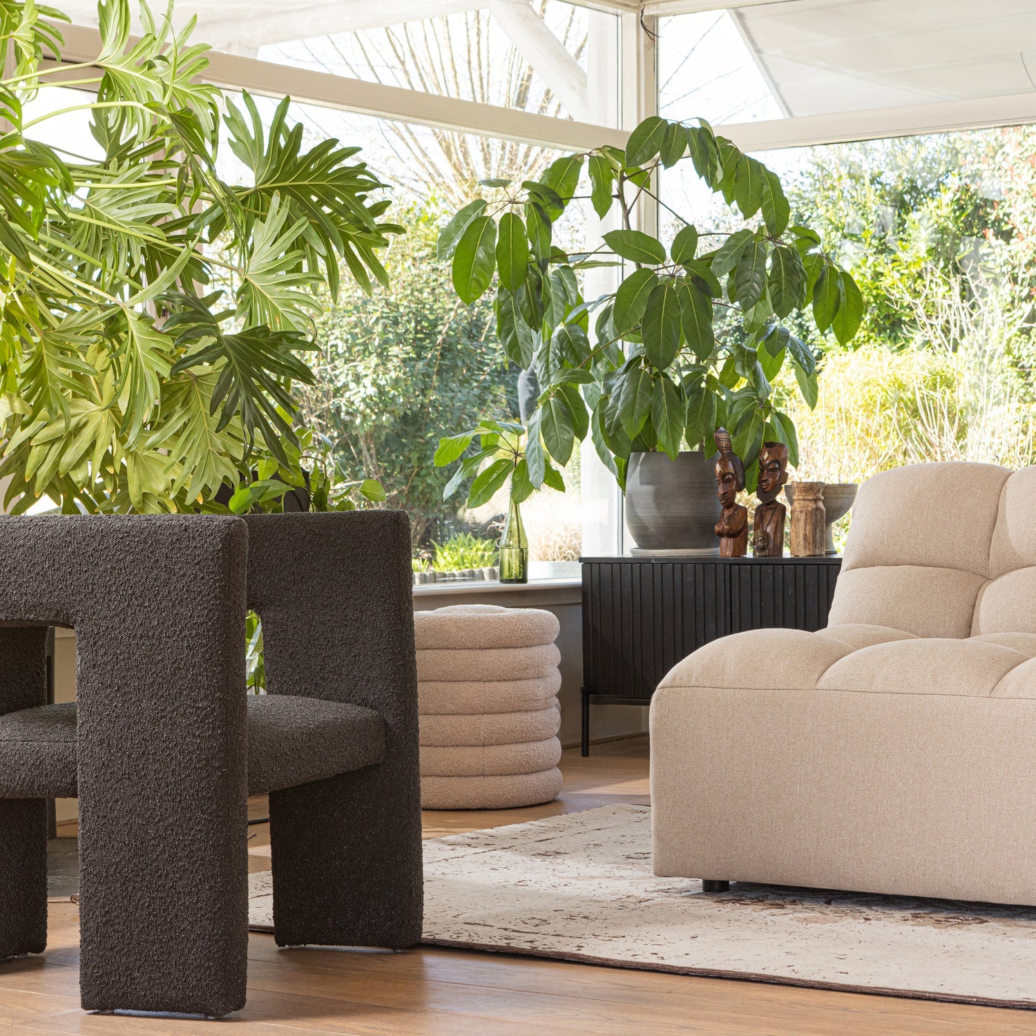 TIWA ARMCHAIR BOUCLE DARK GREY