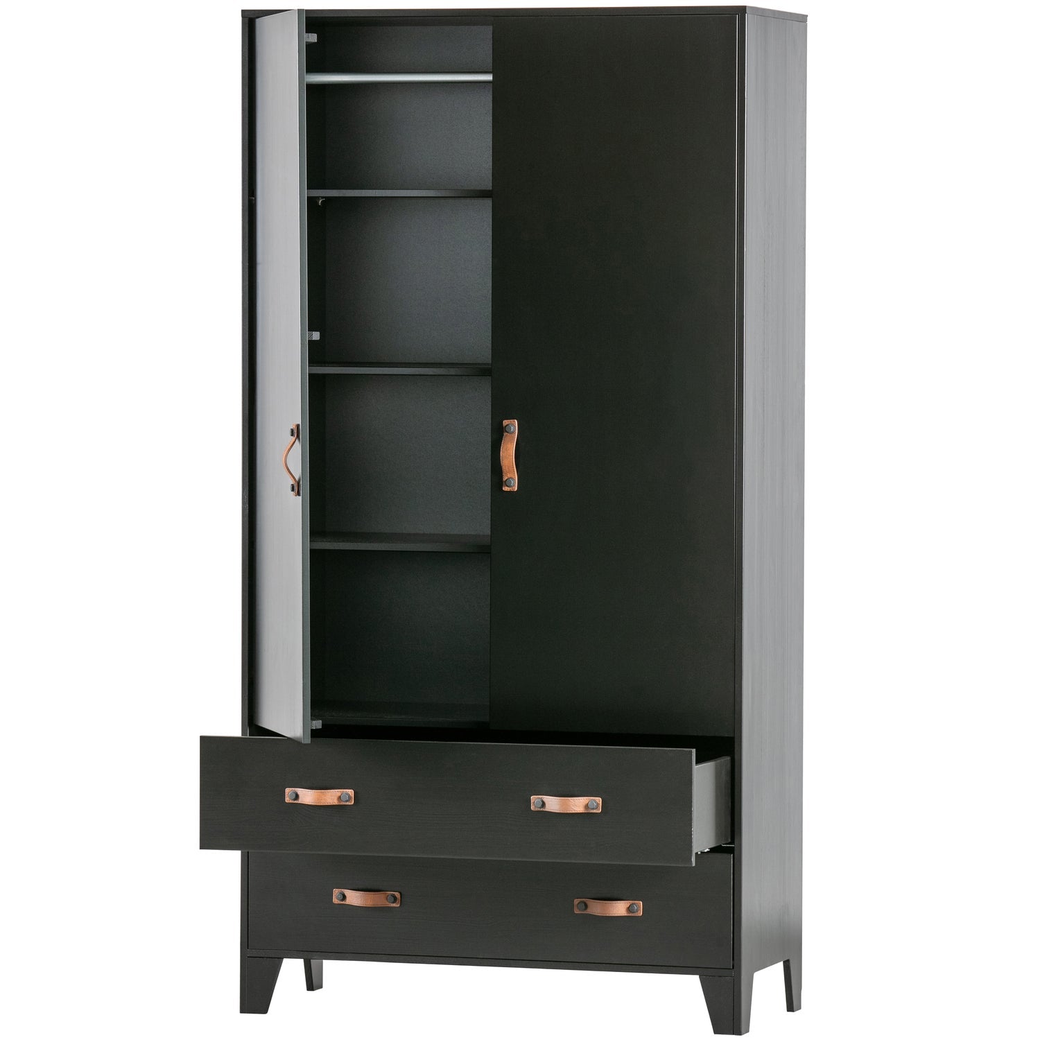 DIAN WARDROBE CABINET PINE BLACK [fsc]