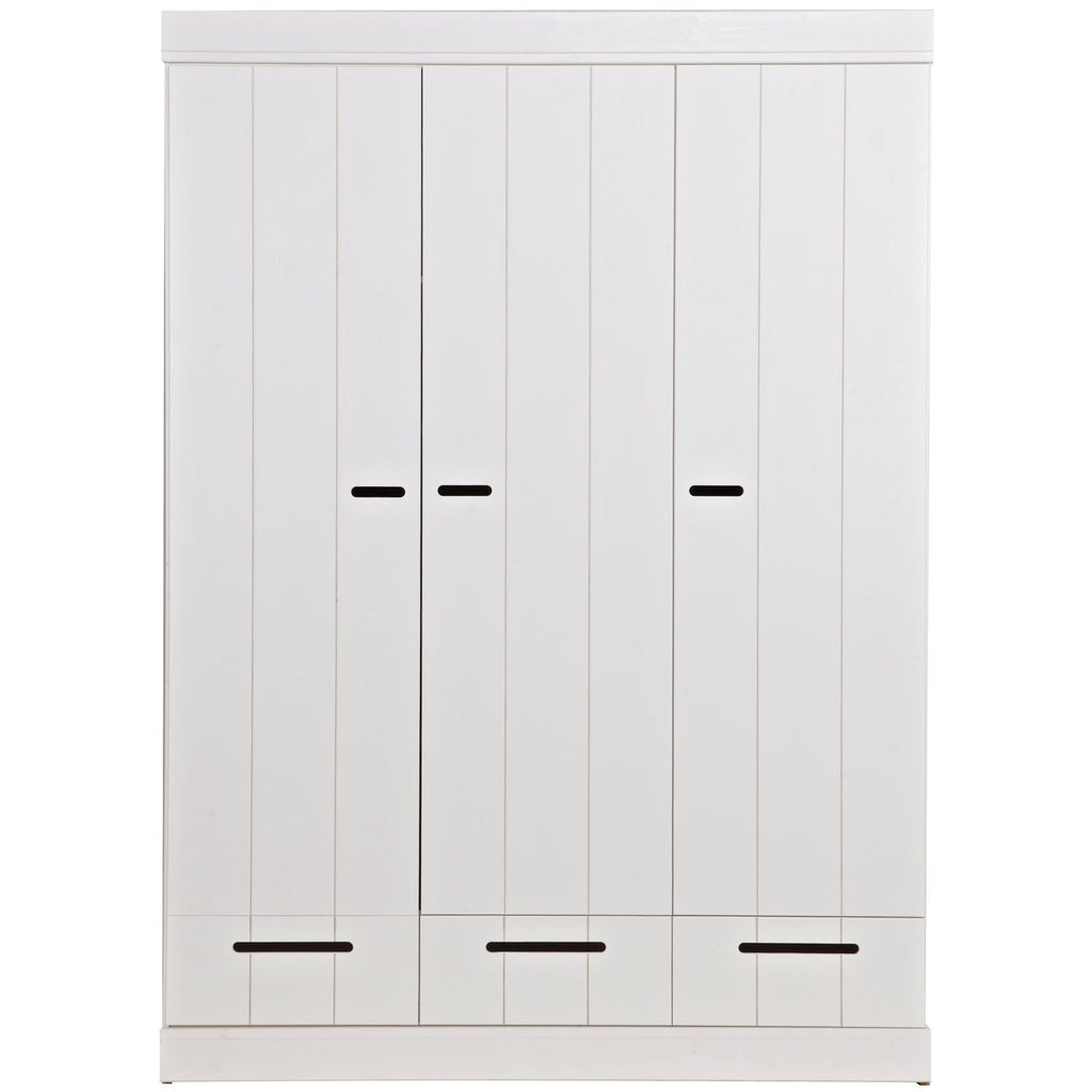 CONNECT 3-DOORS BASIC DRAWER - STRIP DOORS CAB WHITE [fsc]