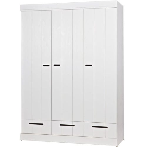 CONNECT 3-DOORS BASIC DRAWER - STRIP DOORS CAB WHITE [fsc]