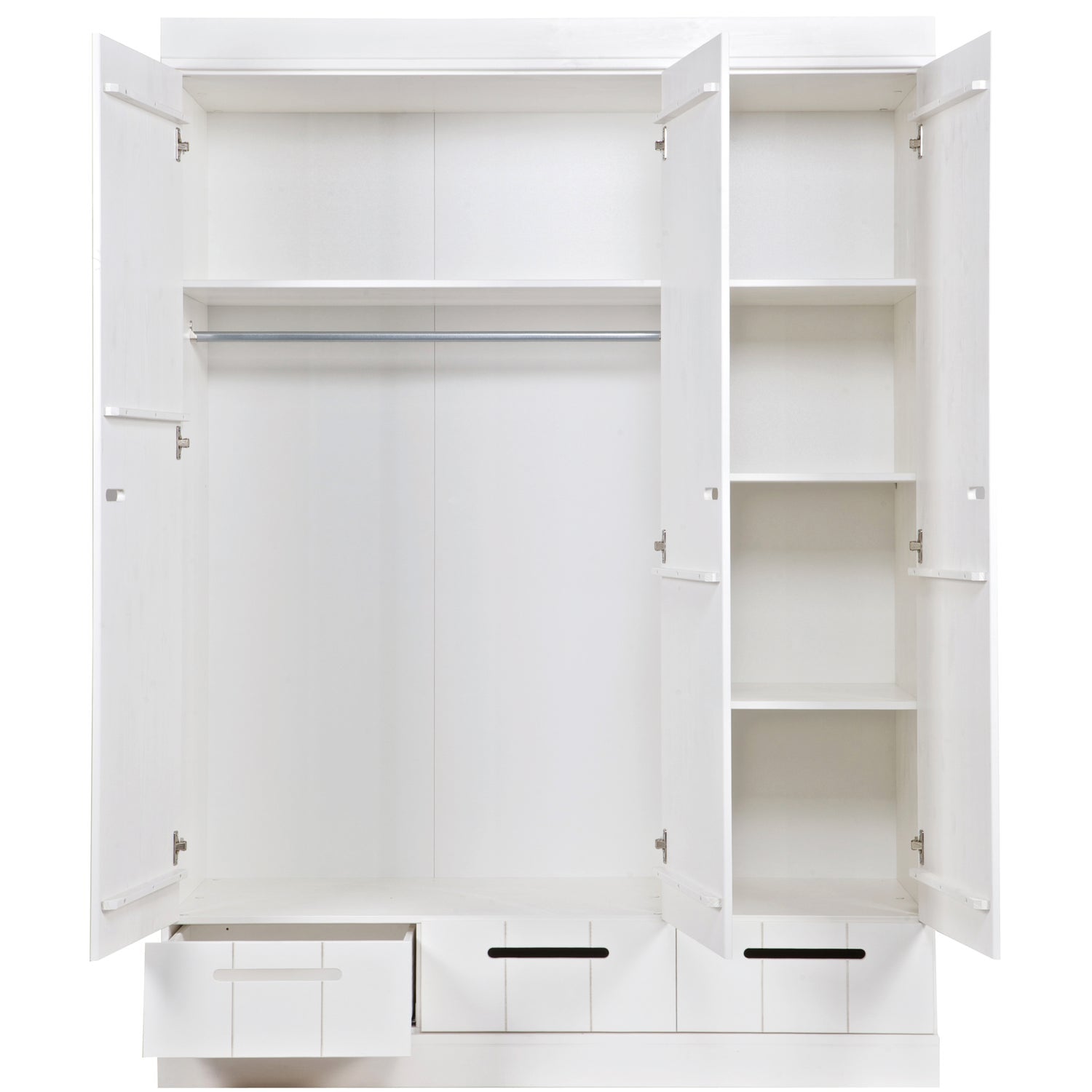 CONNECT 3-DOORS BASIC DRAWER - STRIP DOORS CAB WHITE [fsc]