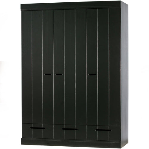 CONNECT 3-DOORS DRAWER - STRIP DOORS BLACK [fsc]