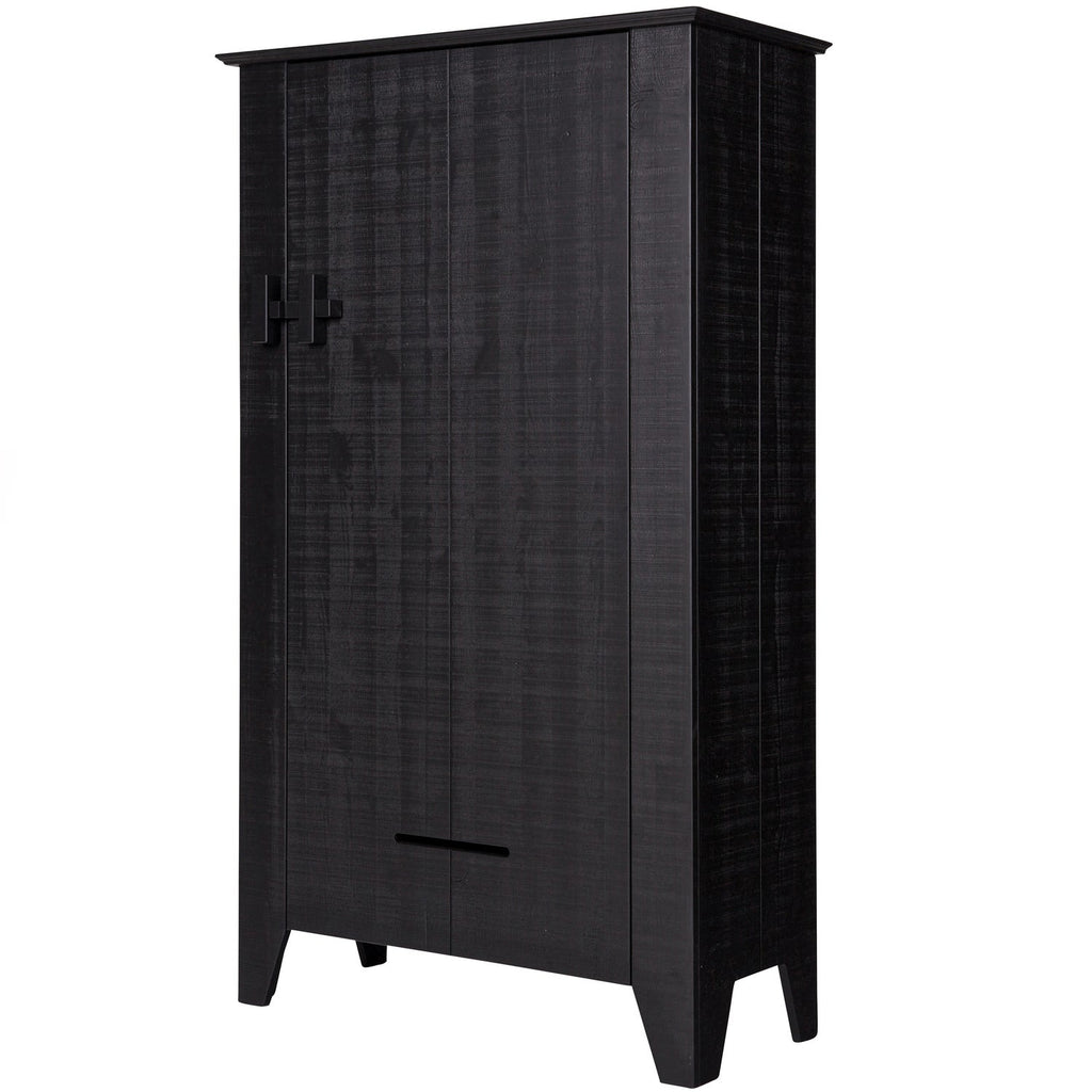 GIJS FARMER CABINET ROUGH SAWN PINE BLACK [fsc]