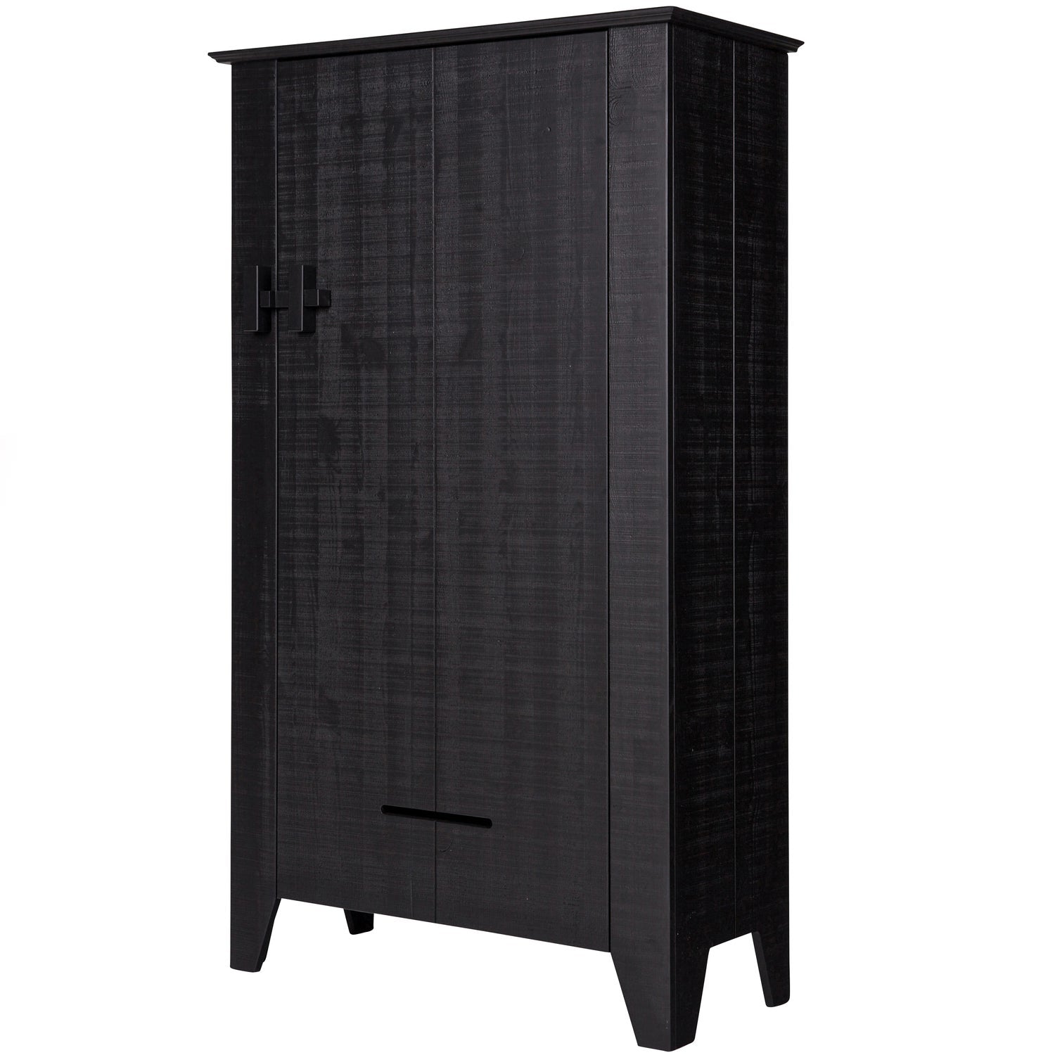 GIJS FARMER CABINET ROUGH SAWN PINE BLACK [fsc]