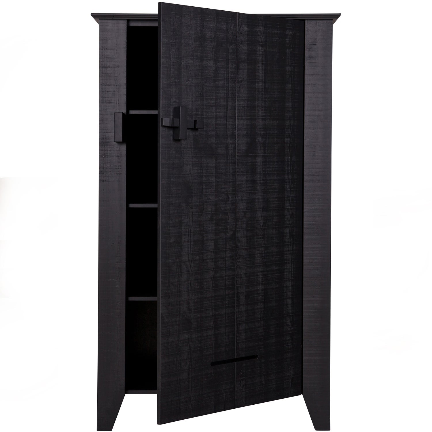 GIJS FARMER CABINET ROUGH SAWN PINE BLACK [fsc]