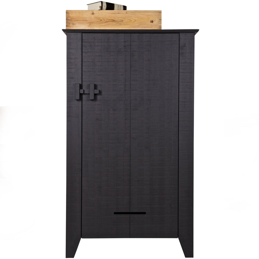 GIJS FARMER CABINET ROUGH SAWN PINE BLACK [fsc]