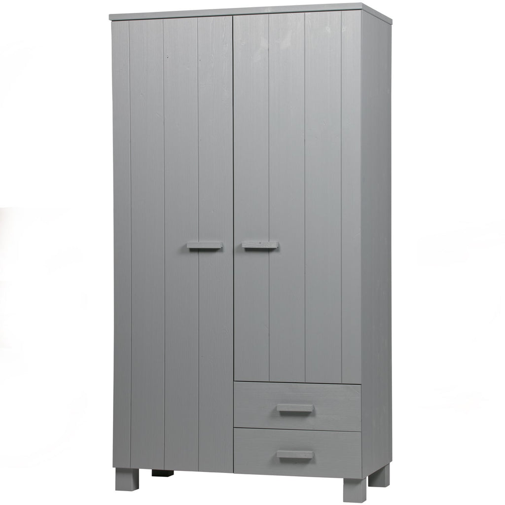 DENNIS WARDROBE WITH DRAWERS PINE CONCRETE GREY [fsc]