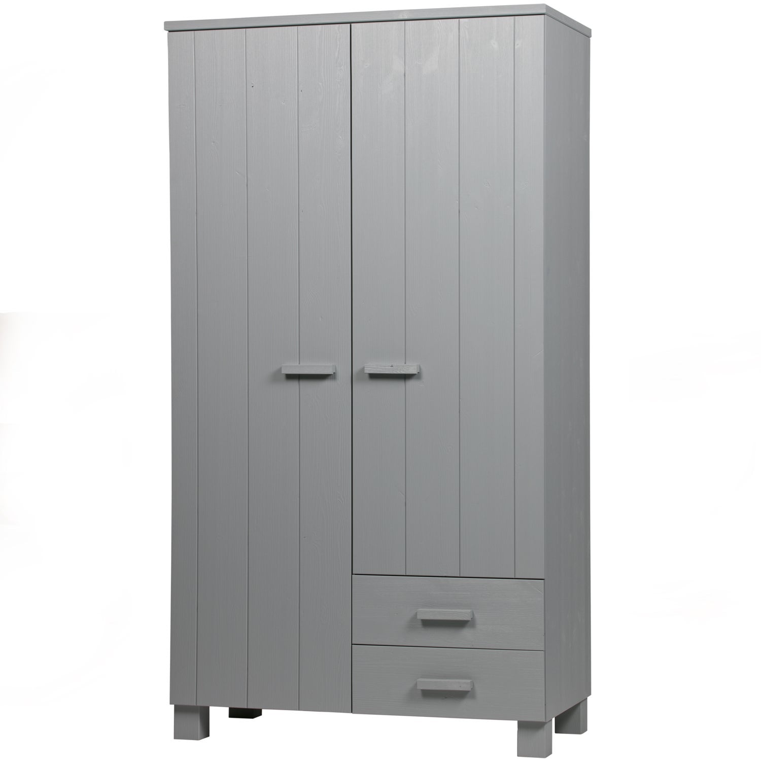 DENNIS WARDROBE WITH DRAWERS PINE CONCRETE GREY [fsc]