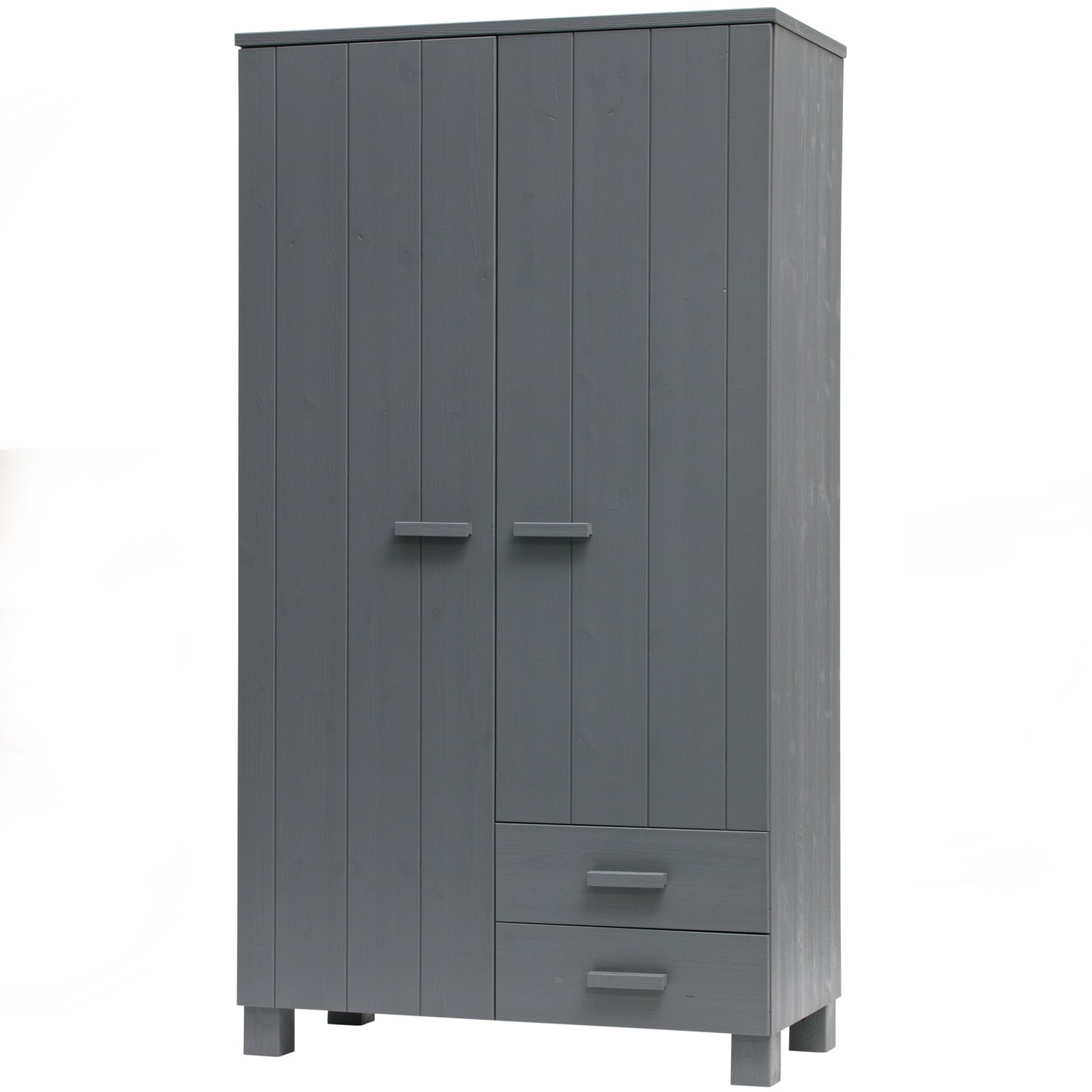 DENNIS WARDROBE WITH DRAWERS PINE STEEL GREY [fsc]