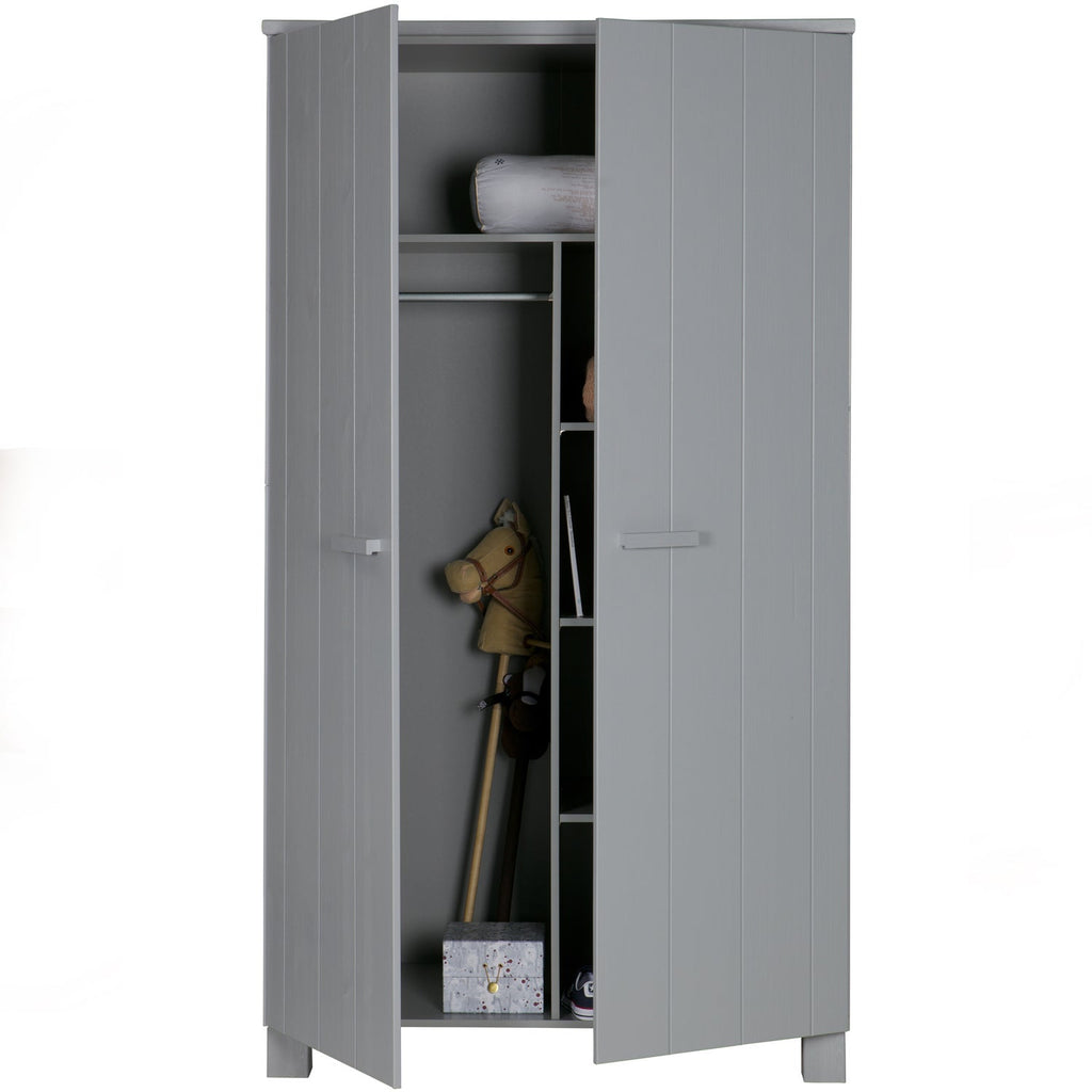 DENNIS WARDROBE PINE CONCRETE GREY [fsc]