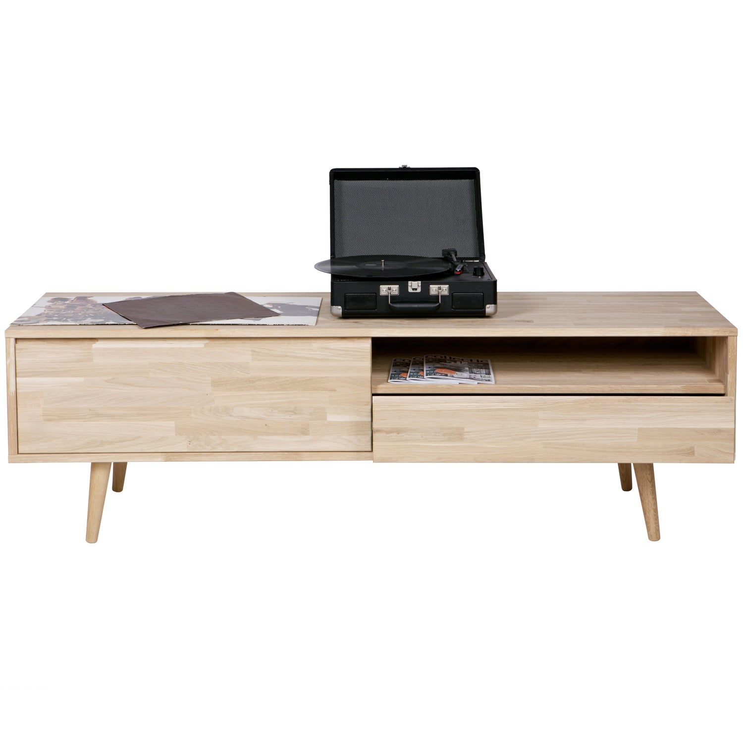 TYGO TV UNIT OAK UNTREATED. RETRO LEGS [fsc]
