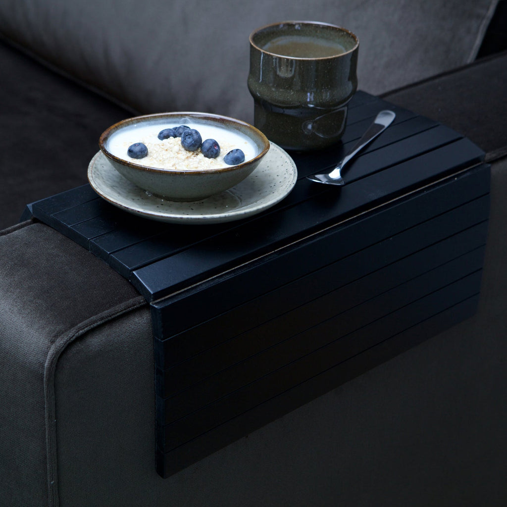 ARMREST XL FLEXIBLE SOFA TRAY BLACK