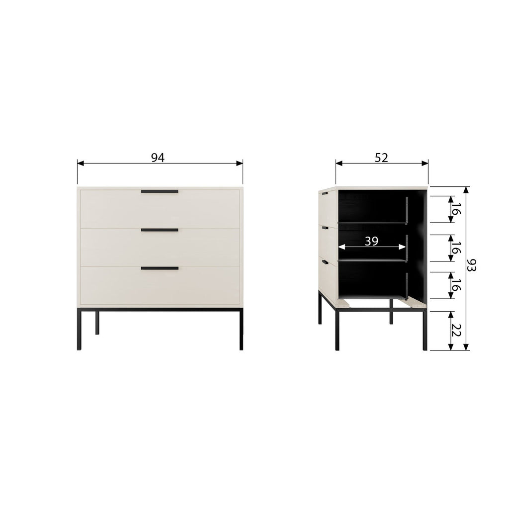 ADAM CABINET WITH DRAWERS PINE DUST [fsc]