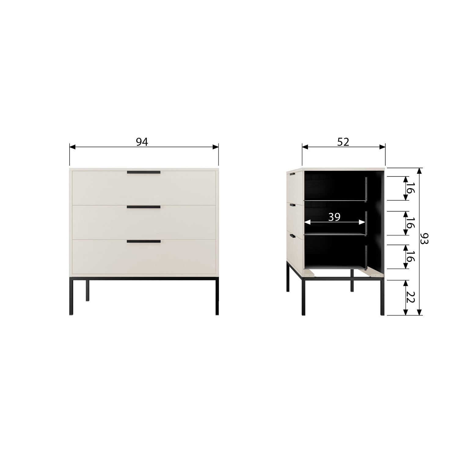 ADAM CABINET WITH DRAWERS PINE DUST [fsc]