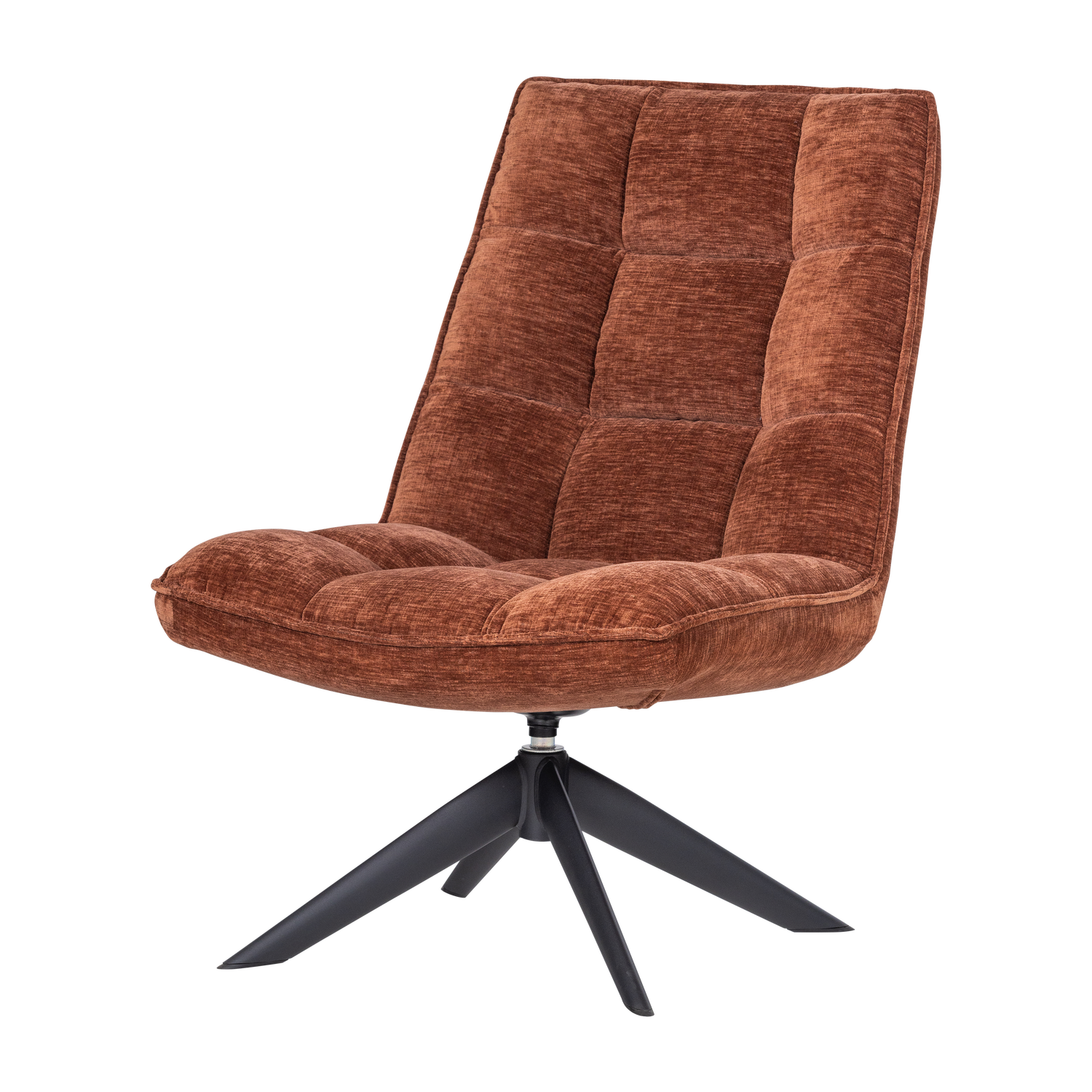 JOUKE SWIVEL ARMCHAIR CHENILLE TEXTURED RUST BROWN