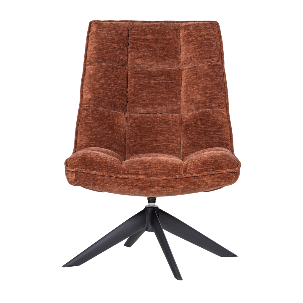 JOUKE SWIVEL ARMCHAIR CHENILLE TEXTURED RUST BROWN