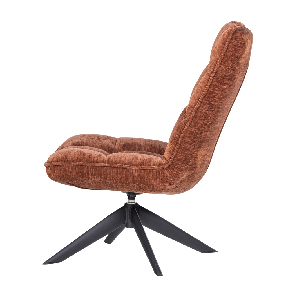 JOUKE SWIVEL ARMCHAIR CHENILLE TEXTURED RUST BROWN