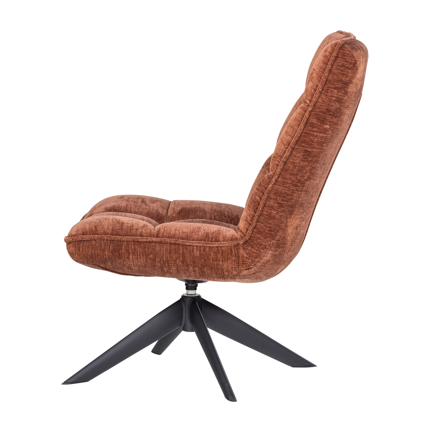 JOUKE SWIVEL ARMCHAIR CHENILLE TEXTURED RUST BROWN
