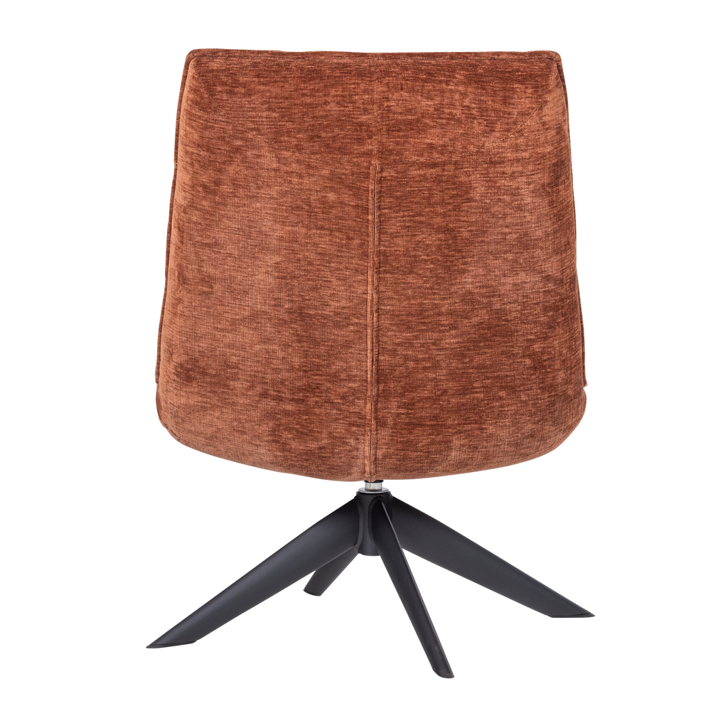 JOUKE SWIVEL ARMCHAIR CHENILLE TEXTURED RUST BROWN