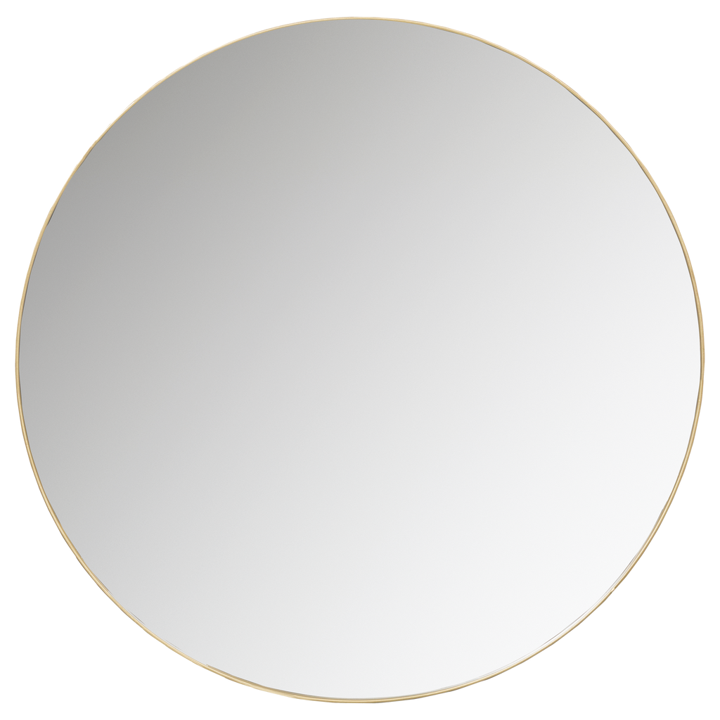 DOUTZEN ROUND MIRROR O80 CM METAL GOLD