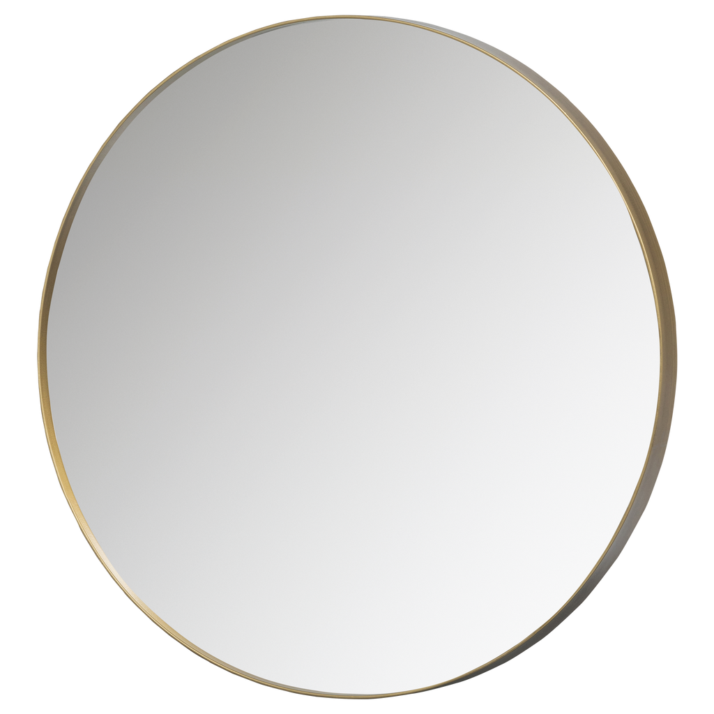 DOUTZEN ROUND MIRROR O80 CM METAL GOLD