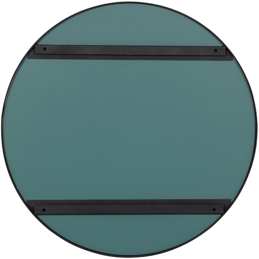 DOUTZEN ROUND MIRROR O80 CM METAL BLACK