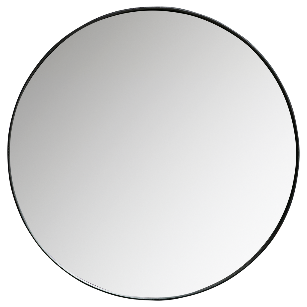 DOUTZEN ROUND MIRROR O80 CM METAL BLACK