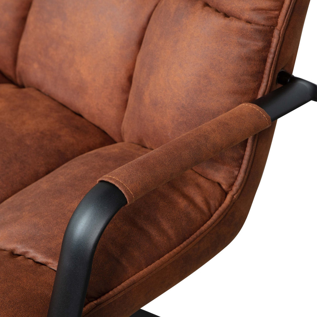 JOUKE SWIVEL ARMCHAIR ARM IMITATION LEATHER COGNAC [fsc]