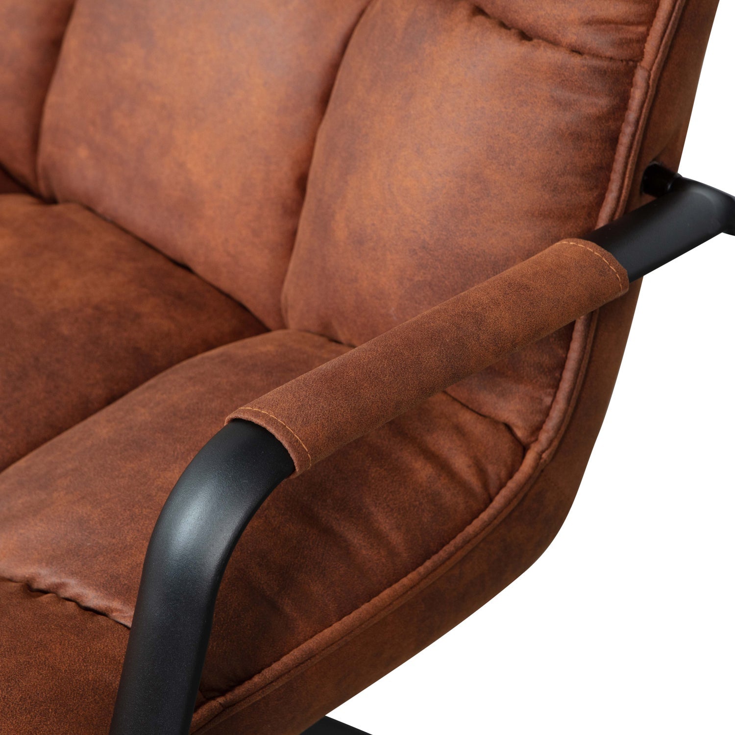 JOUKE SWIVEL ARMCHAIR ARM IMITATION LEATHER COGNAC [fsc]