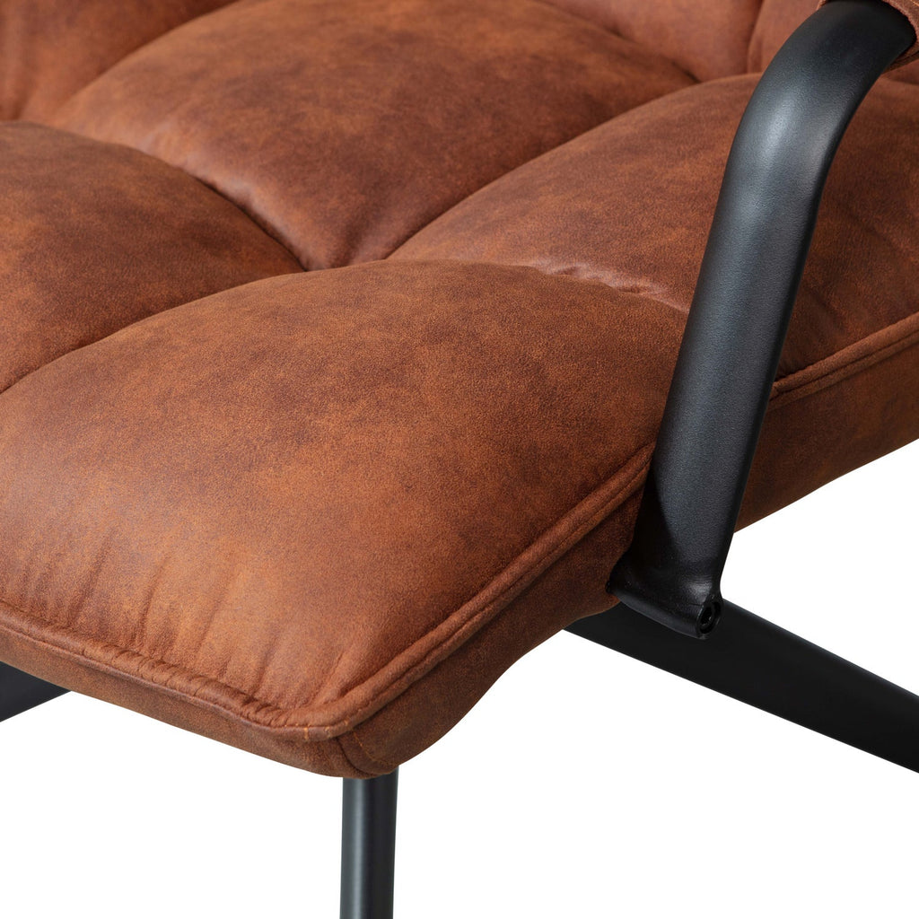 JOUKE SWIVEL ARMCHAIR ARM IMITATION LEATHER COGNAC [fsc]