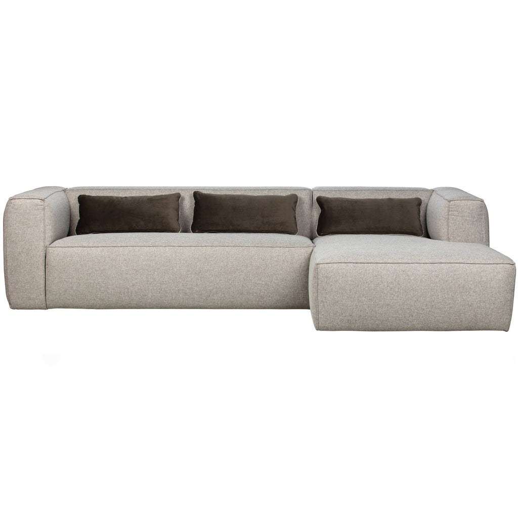 BEAN CORNER SOFA RIGHT INCL. CUSHIONS LIGHT GREY MELANGE