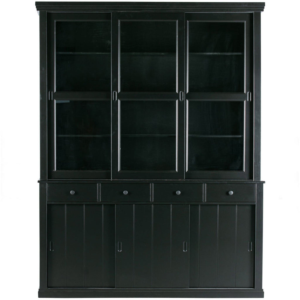 LAGOS LARGE SHOWCABINET PINE DEEP BLACK [fsc]