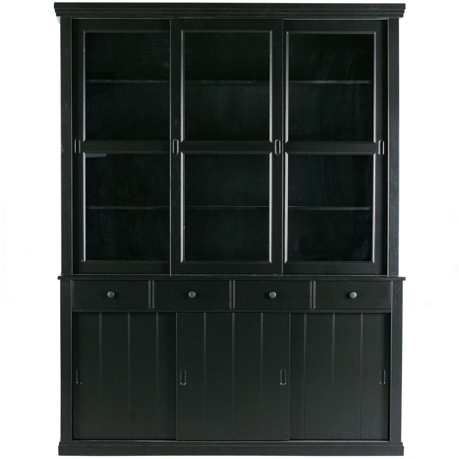 LAGOS LARGE SHOWCABINET PINE DEEP BLACK [fsc]