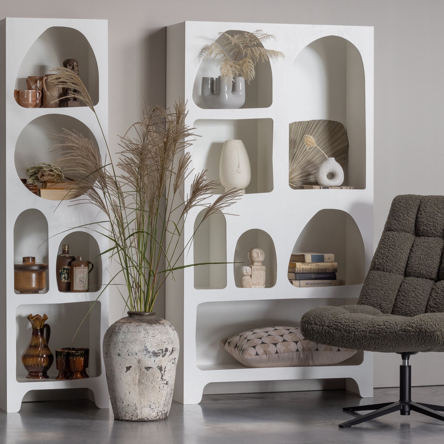 JOB SWIVEL ARMCHAIR TEDDY GREEN
