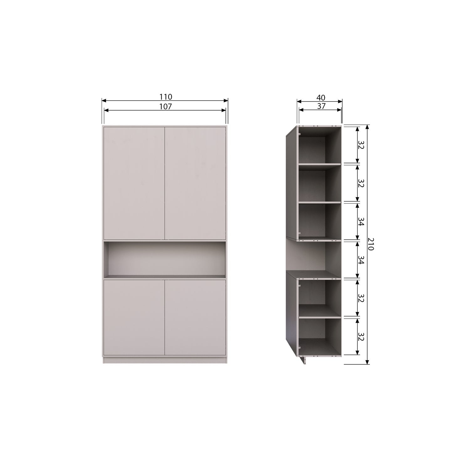 FINCA STORAGE CABINET 110 CM PINE MIST [fsc]