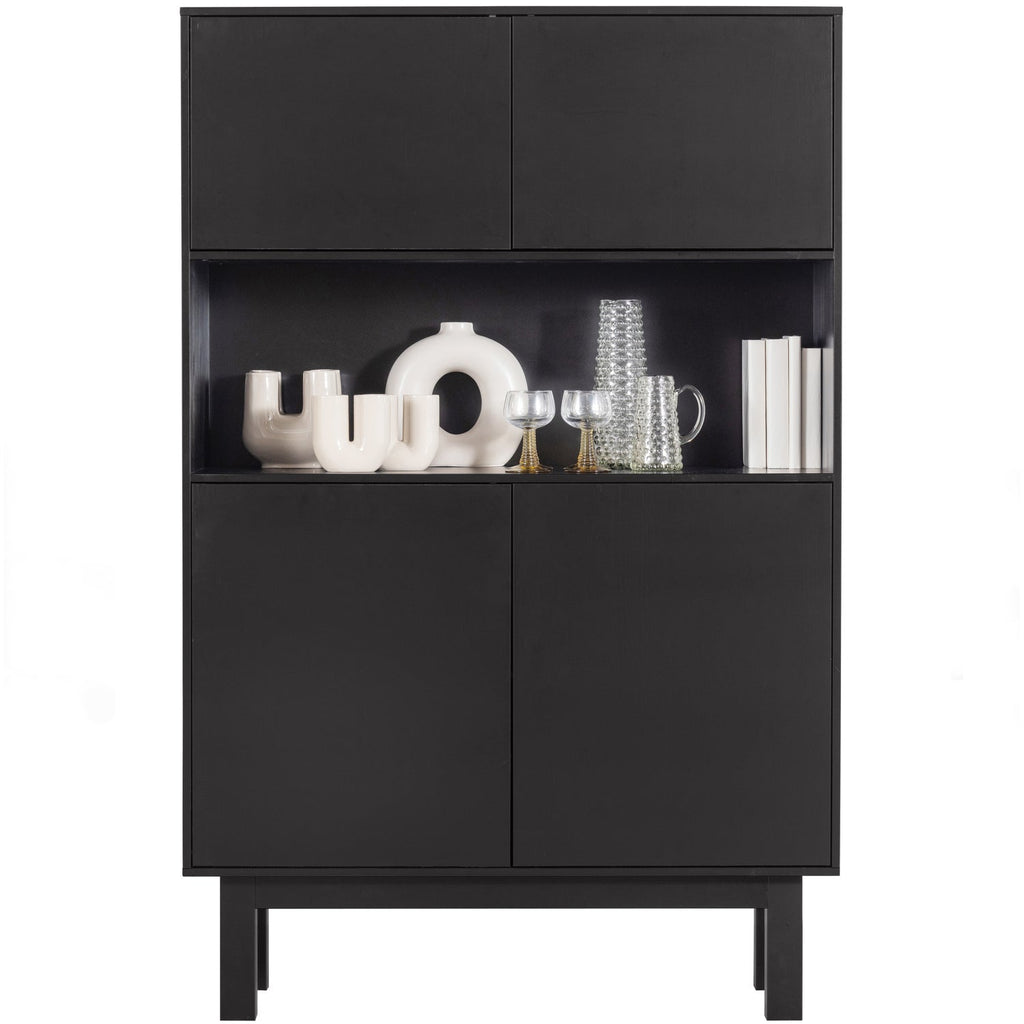 FINCA BUFFET / BAR CABINET PINE DEEP BLACK [fsc]
