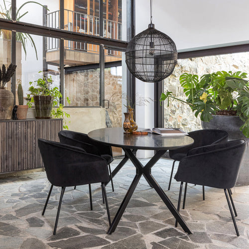 BRUNO DINING TABLE OVAL MDF BLACK 220x100CM