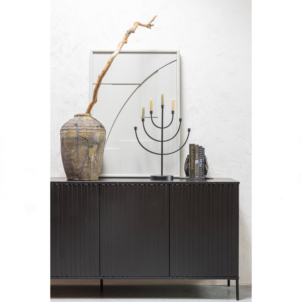 NEW GRAVURE SIDEBOARD 200 CM PINE BLACK [fsc]