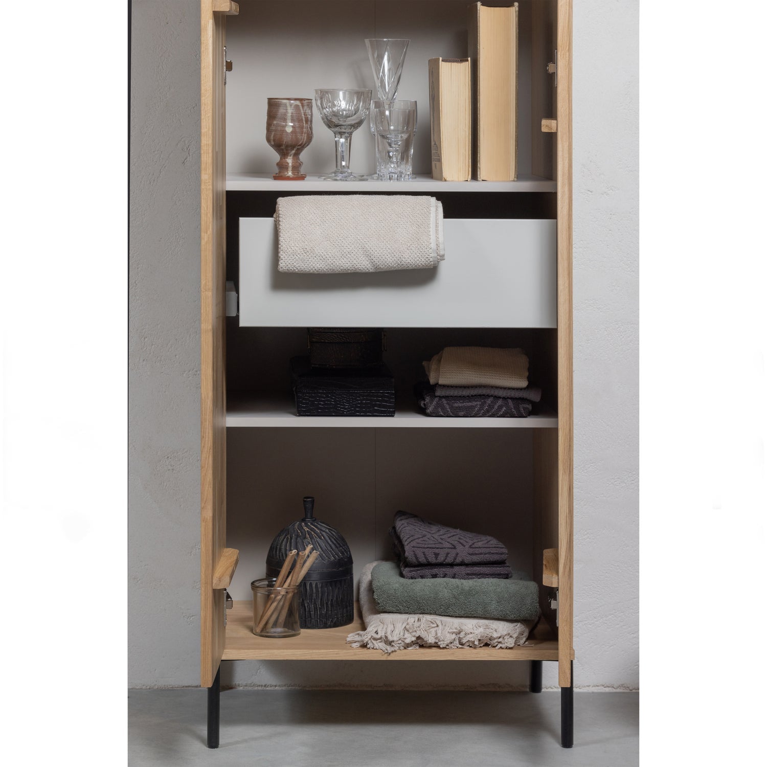 NEW GRAVURE CABINET WITH DRAWER OAK NATUREL [fsc]