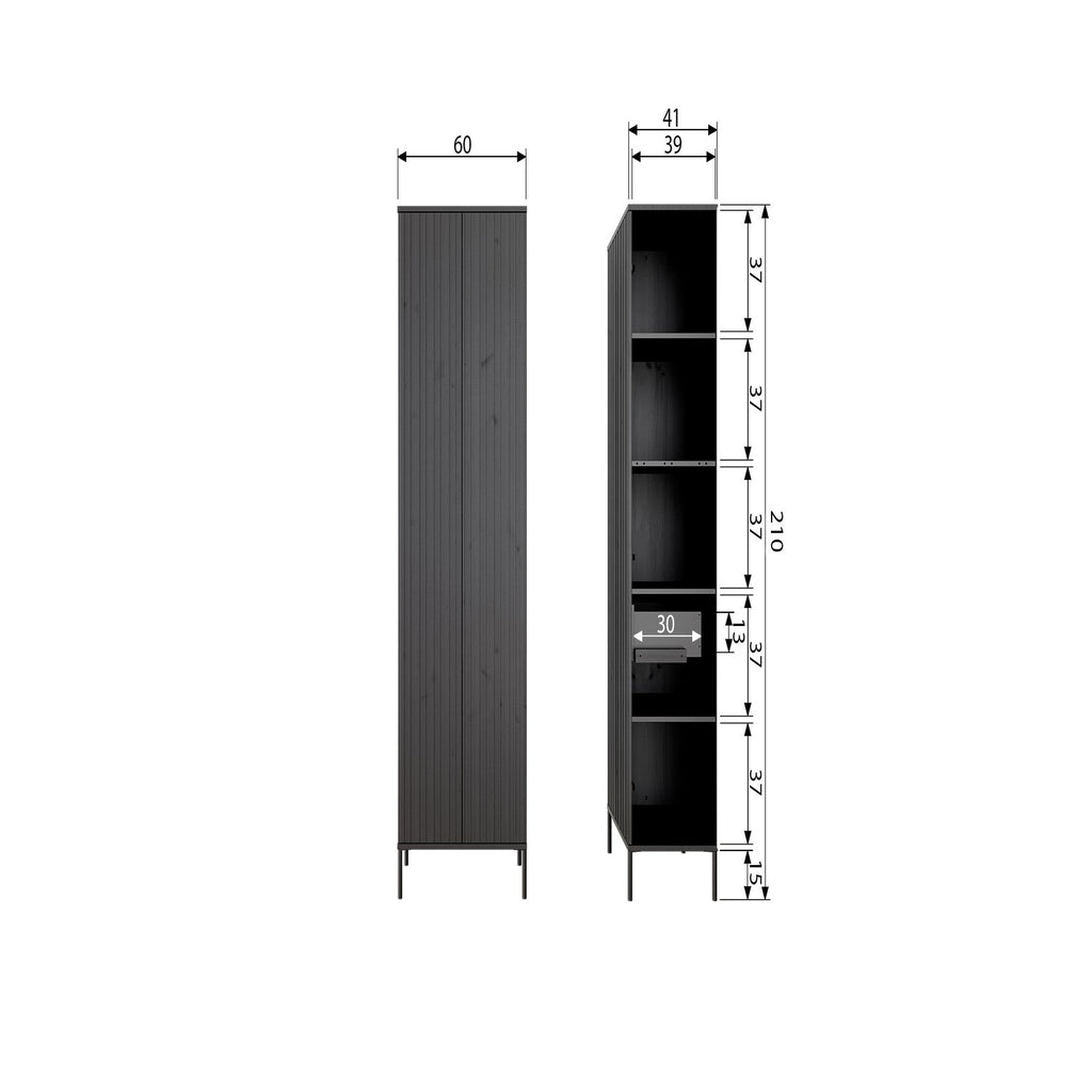 NEW GRAVURE CABINET WITH DRAWER PINE BLACK [fsc]