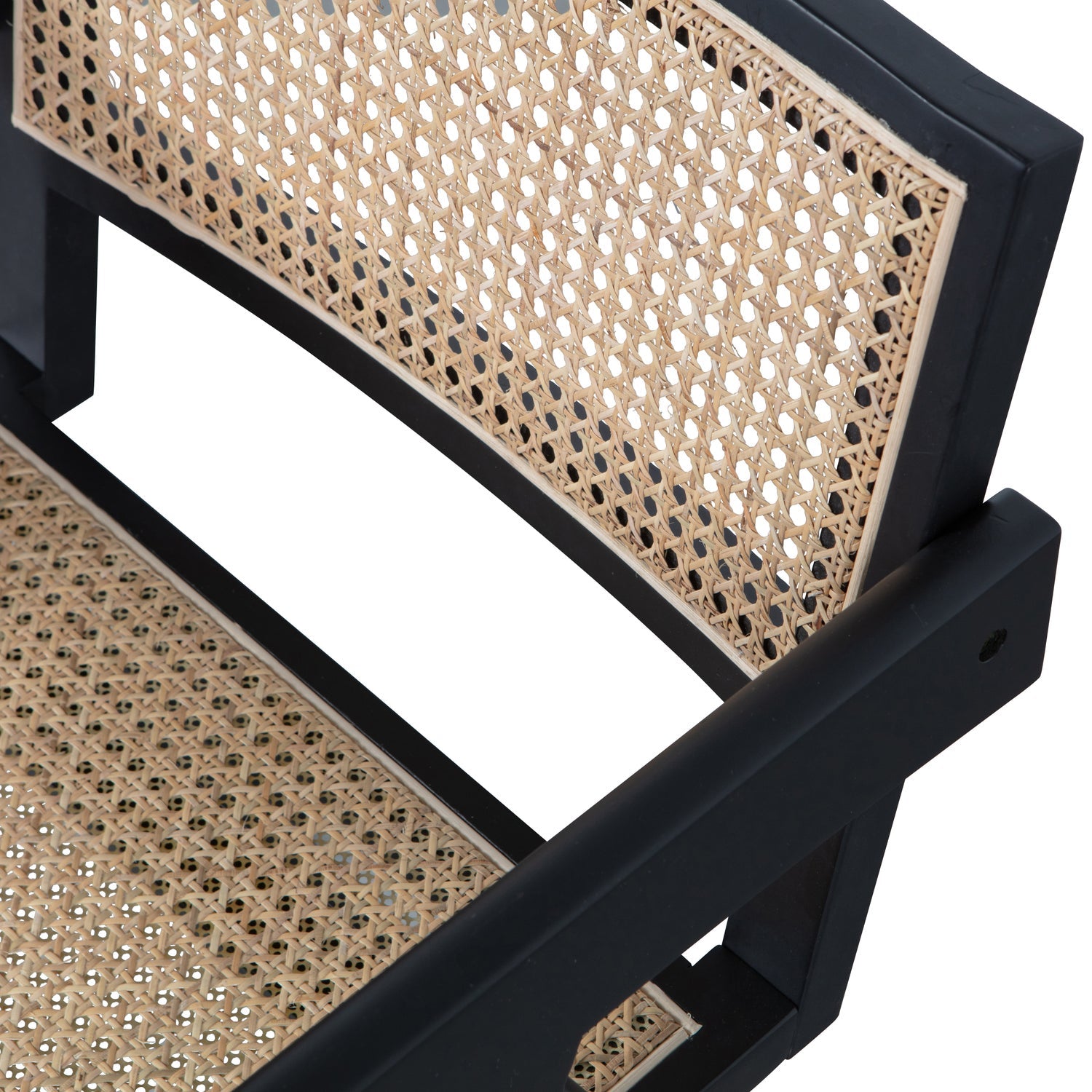GUNN DINING CHAIR RATTAN/WOOD BLACK